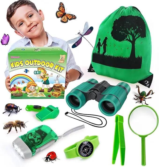 Kids Explorer Kit & Bug Catcher Kit, Camping Gear for Kids, Outdoor Exploration Set with Backpack & Binoculars, Ideal Outdoor Adventure Toys for Boys Girls 3-12 by GreenHaven Gardens