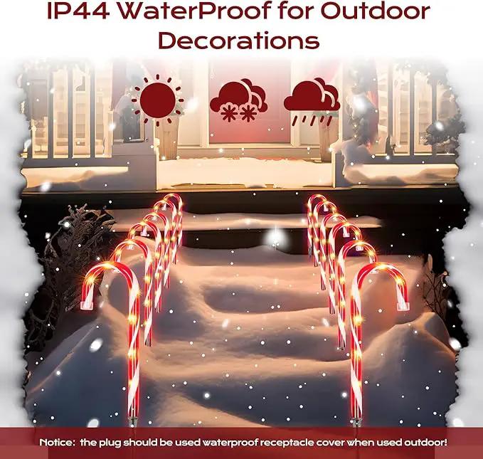 Christmas Candy Cane Lights 12Pcs Christmas Pathway Lights with 72 Count Incandescent Clear Lights, Connectable 12 Inch Pathway Makers Lights for Indoor Outdoor Walkway Patio Yard Lawn Decorations by GreenHaven Gardens