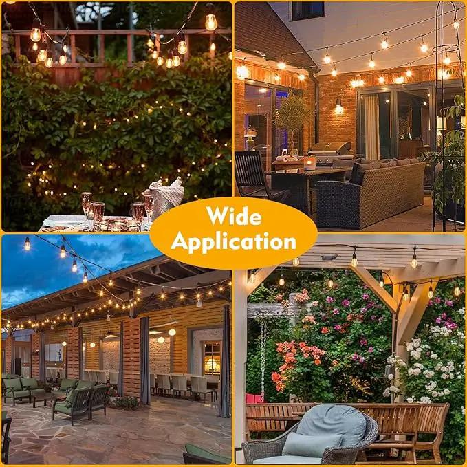 24 Pack LED S14 Replacement Light Bulbs, Waterproof 1W Vintage Edison Bulbs for Outdoor Patio Backyard String Lights, Dimmable, E26 Regular Medium Screw Base, 2200K Warm White by GreenHaven Gardens