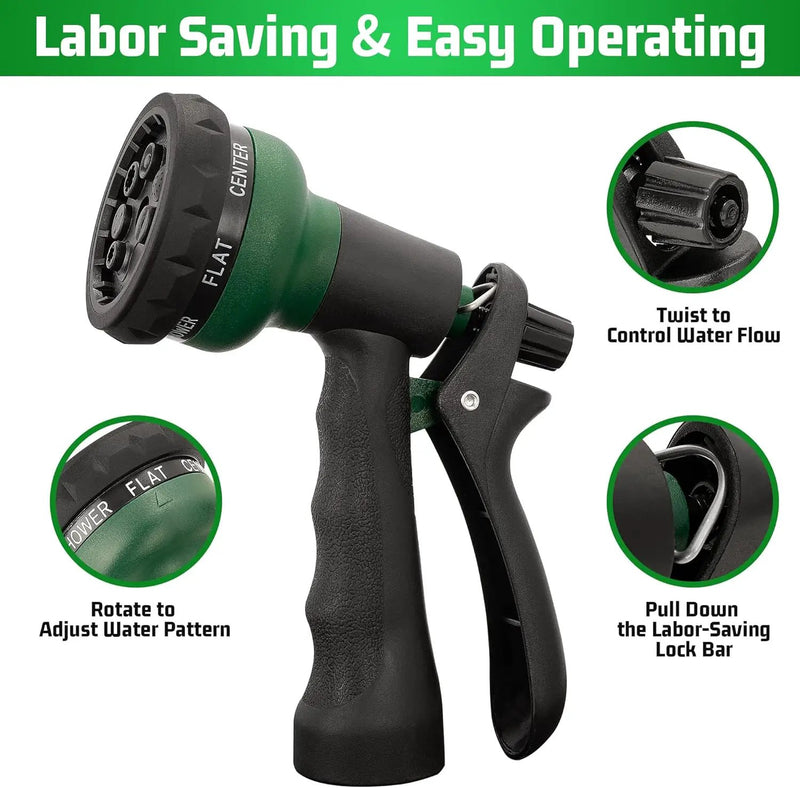 NEXCOVER Garden Hose Nozzle Sprayer - 7 Adjustable Watering Patterns Nozzle for Water Hose, Non-Slip Garden Spray Nozzle Hose Attachment for Car Washing, Watering Plants, Pets Showering,Lawns Cleaning by GreenHaven Gardens