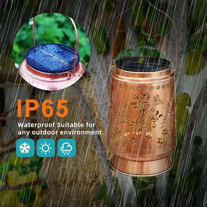 Large Solar Lanterns Outdoor Waterproof Butterfly Birthday Gifts for Women Men, Metal Hanging Solar Lantern Lamp for Yard, Lawn, Patio, Backyard, Garden Decor Outside by GreenHaven Gardens