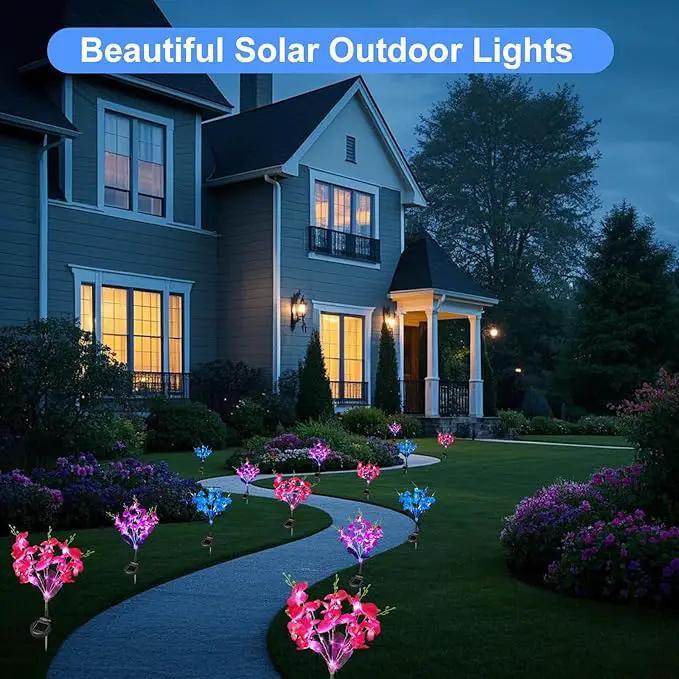 Solar Garden Lights, Solar Lights Outdoor Waterproof with Phalaenopsis Flower, 3 Pack Solar Powered Outdoor Lights,Garden Lights for Outside,Pathway Patio Yard Decor,Gifts for Mothers Day Mom Women by GreenHaven Gardens