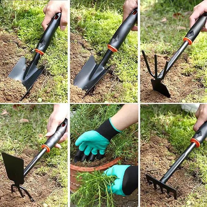 Premium 8-Piece Garden Tools Set – Heavy Duty Carbon Steel with Rust-Proof Coating, Ergonomic Handles, SK-5 Pruning Shears, Waterproof Repotting Mat & Storage Tote Bag – Ideal Gift for Gardeners by GreenHaven Gardens