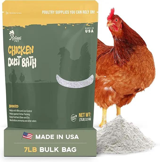 Chicken Dust Bath - 7lbs, Made in USA Natural Dust Bath for Chickens - Ideal Chicken Dust for Bath Tub Mix - Poultry Dust Powder for Chicken Coop by GreenHaven Gardens