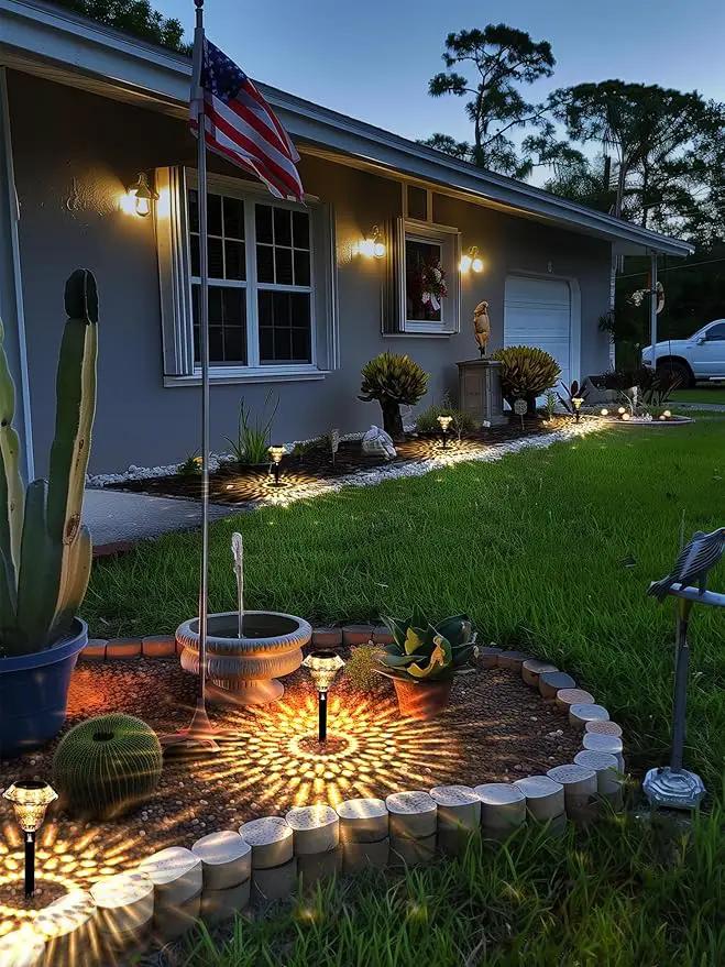 SOLPEX Solar Pathway Lights Garden Decor for Yard, Garden Lights Solar Powered Waterproof Landscape Lighting, Solar Outdoor Lights Porch Decor for Path Walkway Driveway (8 Pack Warm White) by GreenHaven Gardens