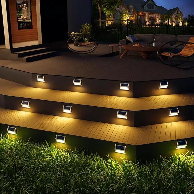 JSOT Solar Lights Outdoor for Deck,Waterproof Solar Powered Steps Light Outdoor Wireless LED Lamp Fence Lighting Walkway Patio Stair Garden Path Rail Backyard Fences Post 8 Pack Warm White by GreenHaven Gardens