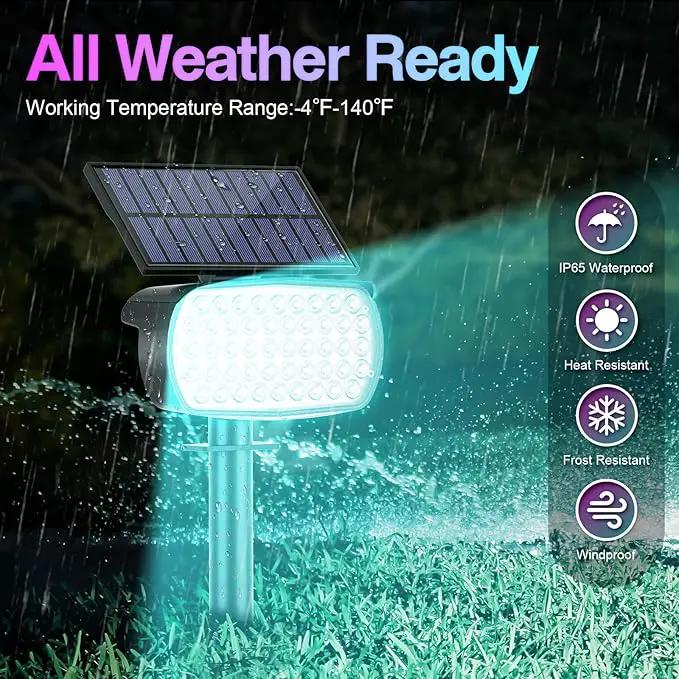 Solar Color Changing Spot Lights Outdoor, IP65 Waterproof Christmas Lights, Multicolor Landscape Spotlights, Large Panel Powered Yard Garden Pathway Light 6 Pack by GreenHaven Gardens