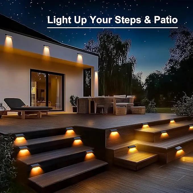 Solar Fence Lights Outdoor Waterproof IP65, 6 Pack Fence Lights Solar Powered 60 Lumens Auto On/Off Step Wall Lights Outside Decorations for Yard, Porch, Patio, Stairs, Pool, Deck, Garden- Warm Light by GreenHaven Gardens
