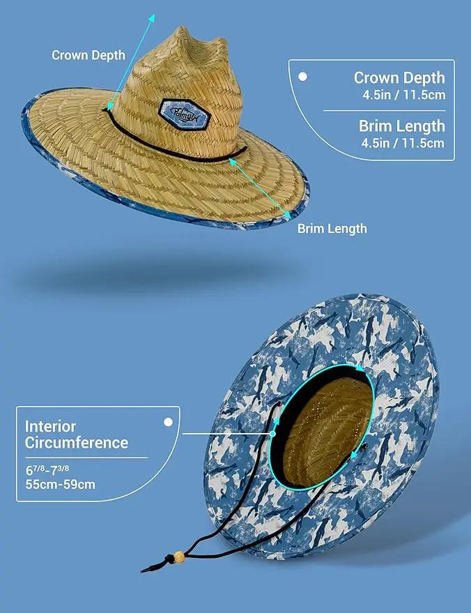 Palmyth Straw Hat for Men & Women Sun Hats, Beach Hat, Fishing Hat Wide Brim UPF 50+ Sun Protection by GreenHaven Gardens