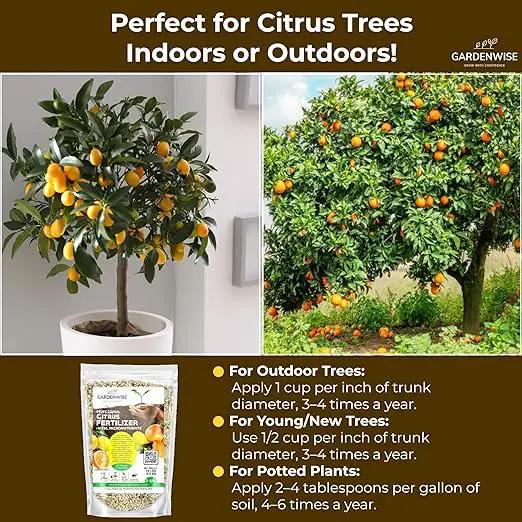 Professional Citrus Fertilizer + Vital Micronutrients; Perfect Balanced NPK for All Citrus; for Indoor and Outdoor Plants; Orange, Lime, Avocado and Lemon Tree Fertilizer (2 QUARTS) by GreenHaven Gardens