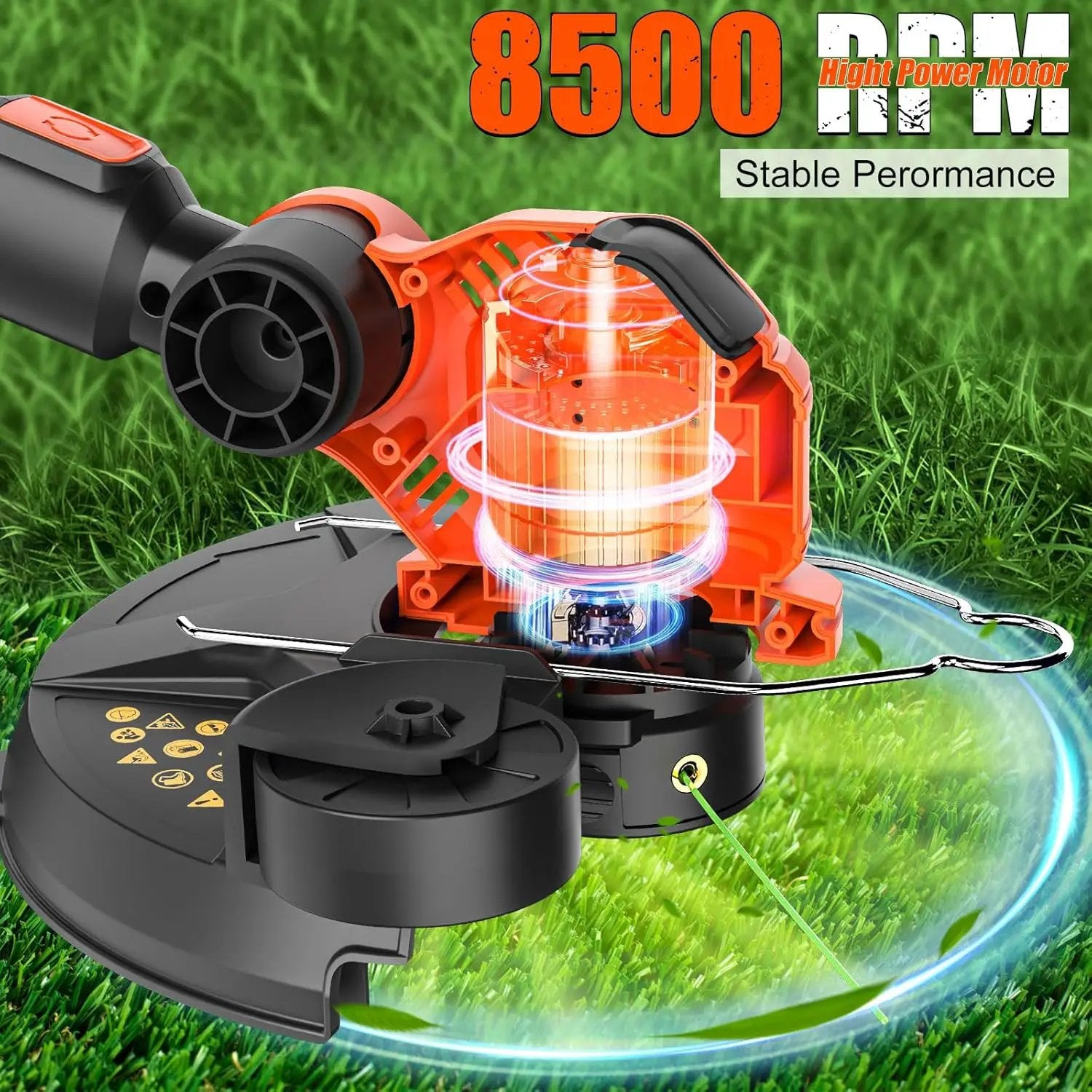 Cordless String Trimmer Compatible for Milwaukee 18V Battery,Garden Lawn Edger with 25cm Cutting Diameter,Electric String Trimmer,Weed Wacke,Weedeaters for Lawn Garden (NO Battery) by GreenHaven Gardens