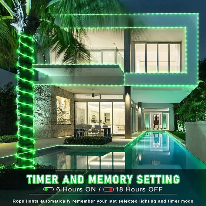 100FT 300 LED Rope Lights for Outside, St. Patrick Day String Lights Indoor with Waterproof 8 Modes, Connectable Plug in Fairy Twinkle Lights for Outdoor Patio Pool Party Holiday Decorations, Green by GreenHaven Gardens