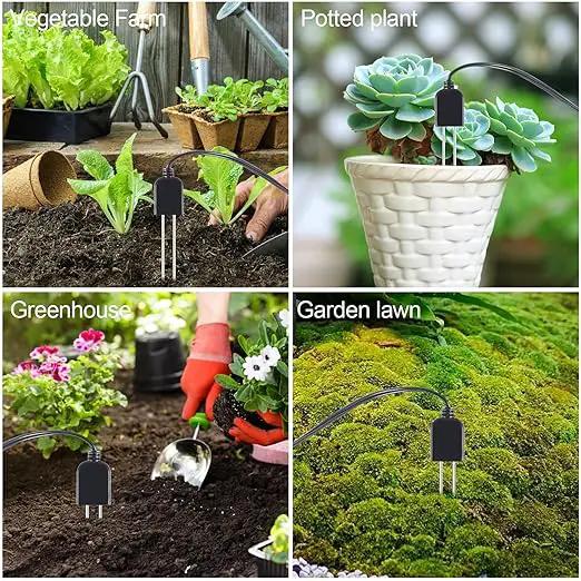 Alinan 2Sets Resistive Soil Moisture Sensor, Humidity Detector with Corrosion Resistant Probe, Digital Analog Signal Output for Garden Automatic Watering System by GreenHaven Gardens