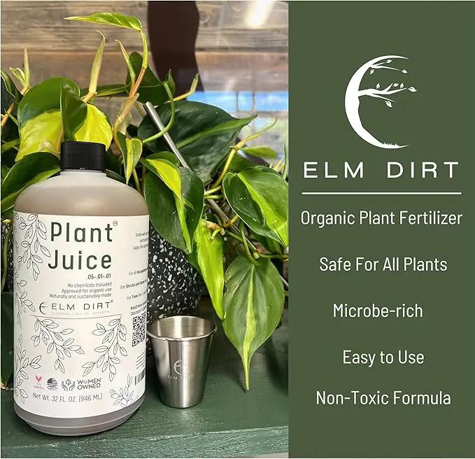 Elm Dirt Plant Juice Organic Fertilizer for All Purpose Plants - Plant Food Indoor House Plants | Liquid Plant Food Outdoor & Indoor Plant Fertilizer for Vegetables, Succulents & Hydroponics, 3Bottle by GreenHaven Gardens