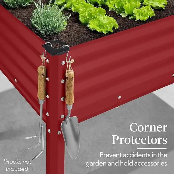 Best Choice Products 48x24x30in Galvanized Raised Garden Bed, Metal Elevated Planter Box, Vegetable Garden for Backyard, Patio, Balcony - Royal Red by GreenHaven Gardens