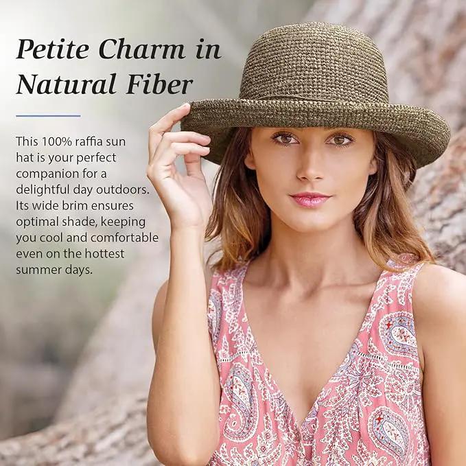 Wallaroo Hat Company – Women’s Petite Catalina Sun Hat – Wide Brim, Natural Fiber, Adjustable Sizing for Smaller Crown Sizes by GreenHaven Gardens