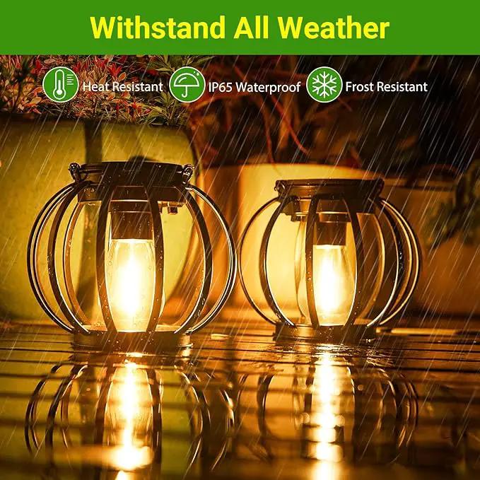 KOOPER Solar Lanterns Outdoor Lights, Upgraded Metal Solar Lantern, Brighter Hanging Solar Lights Outdoor Waterproof, Auto On/Off Solar Light for Yard Garden Patio Pathway Decor 2 Pack by GreenHaven Gardens