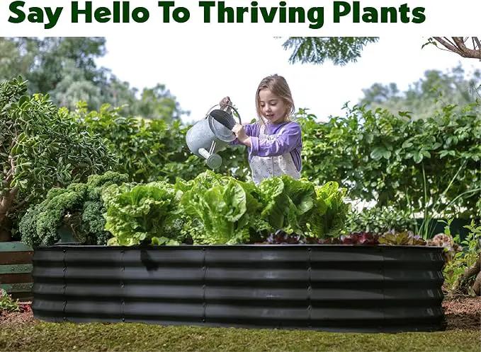 Galvanized Raised Garden Beds Outdoor // 6×3×1 ft (2-Pack) Planter Raised Beds for Gardening, Vegetables, Flowers // Large Metal Garden Box // Patented Tool-Free Design (Black) by GreenHaven Gardens