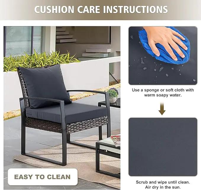 Outdoor Chair Cushions, Waterproof Outdoor Cushions for Patio Furniture w/Fade-Resistant, Removable & Machine-Washable Covers, 19x19 Inch, Ideal for Seat in Gardens/Porch – Set of 1/2/4, Dark Grey by GreenHaven Gardens