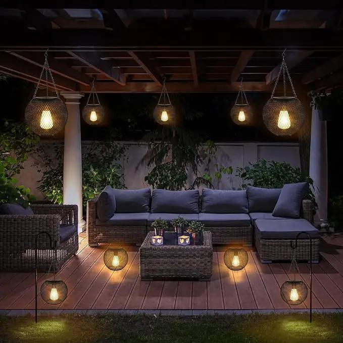 Solar Outdoor Lights,Hanging Solar Lantern Retro Metal Outside Decorative Waterproof Solar Powered Lanterns for Yard Garden Patio Pathway Tree Halloween Christmas Decor（2pcs） by GreenHaven Gardens
