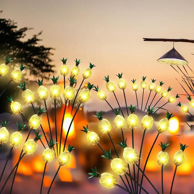 4 Pack Pineapple Patio Solar Lights Waterproof Solar Energy Powered Swaying Stake Lights Summer Outdoor Garden Yard Landscape Tropical Decor by GreenHaven Gardens