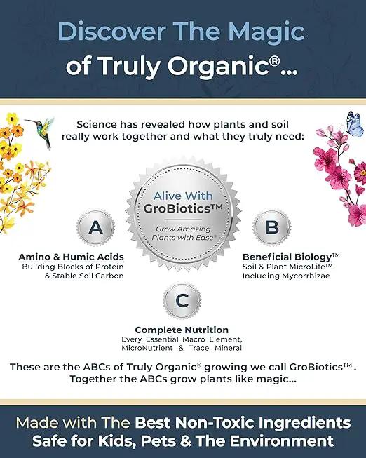 Organic Plant Magic - Truly Organic™ Easy to Use Soluble Plant Food Shaker: All-Purpose Fertilizer Concentrate for All Flower Vegetable Herb Fruit Tree Indoor Garden & House Plants [Two 3 oz Shaker] by GreenHaven Gardens