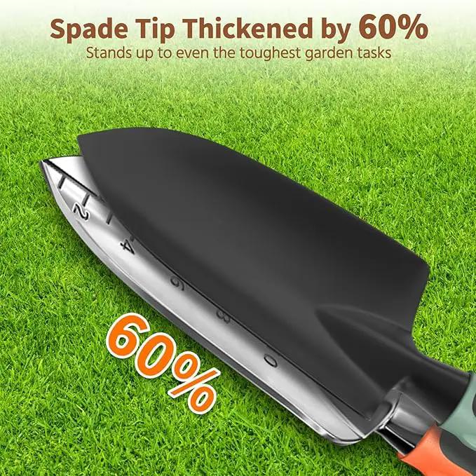 LASZOLA 3 Piece Garden Tool Set Include Hand Trowel Rake and Transplant Shovel for Women, Indoor Heavy Duty Small Spade Kit with Ergonomic Handle to Weed and Loosen, for Mom and Plant Beginner, Orange by GreenHaven Gardens