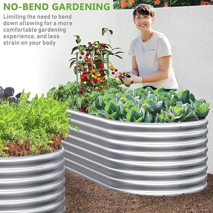 BTDVR 2 PCS 9 in 1 Tall 8×2×1.5ft Galvanized Raised Garden Bed Outdoor, Metal Raised Beds for Vegetables, Above Ground Garden Box for Flower, Steel Garden Bed for Gardening by GreenHaven Gardens