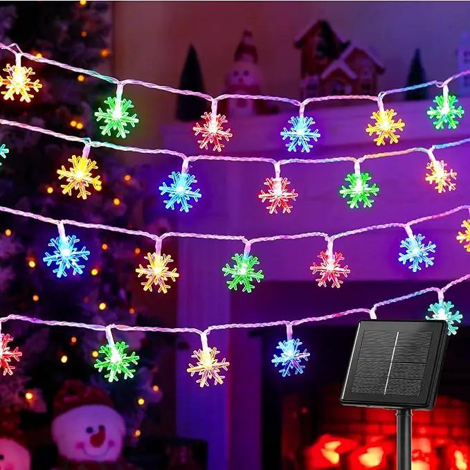 Brightown Solar Christmas Snowflake String Lights, 72FT 200 LED Outdoor Waterproof Fairy Lights with 8 Lighting Modes for Wedding, Party, Tree, Room, Garden, Patio, Yard, Home, Muliticolor by GreenHaven Gardens