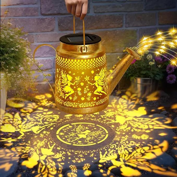 Solar Watering Can Lights Outdoor Garden Decor, Large Fairy Hanging Lantern with Shepherd Hook, Waterproof Garden Lights for Outdoor Landscape Pathway Yard, Garden Gift for Mom Grandma by GreenHaven Gardens