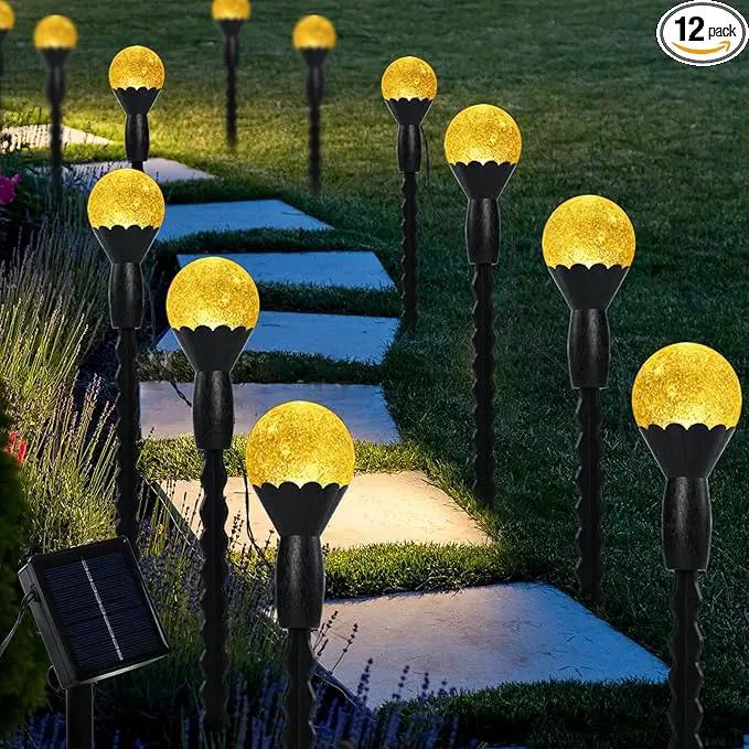 SEMILITS Solar Landscape Lights 12LED Bubble Beads Shaped Outdoor Solar String Lights for Path Garden Patio Decor by GreenHaven Gardens