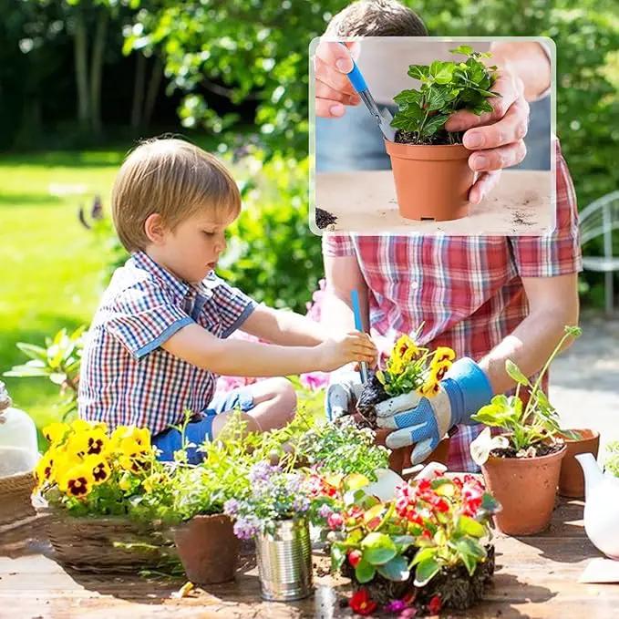 Mini Gardening Tools, 3Pcs Stainless Succulent Tools Kit Shovel Rake Trowel, 2 Colors Hand Shovel for Gardening for Indoor Small Plants, Succulents, Potted Plants, Bonsai (Blue) by GreenHaven Gardens