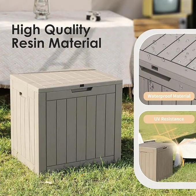DRATO Deck Boxes, 31 Gallon Outdoor Storage Box for Patio Cushion, Sports Equipment, Garden Tools, Waterproof and UV Resistant, Lockable (Grey) by GreenHaven Gardens
