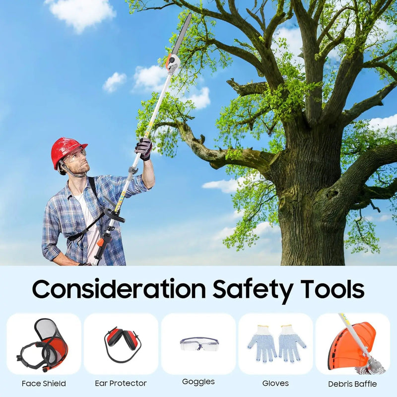 2025 New 52CC 2-Stroke Gas Weed Wacker, 5-in-1 Multi-Functional Lawn Mower Garden Hedge Trimmer String Trimmer Pole Chainsaw with Extension Pole, Weed Eater for Grass and Bush by GreenHaven Gardens