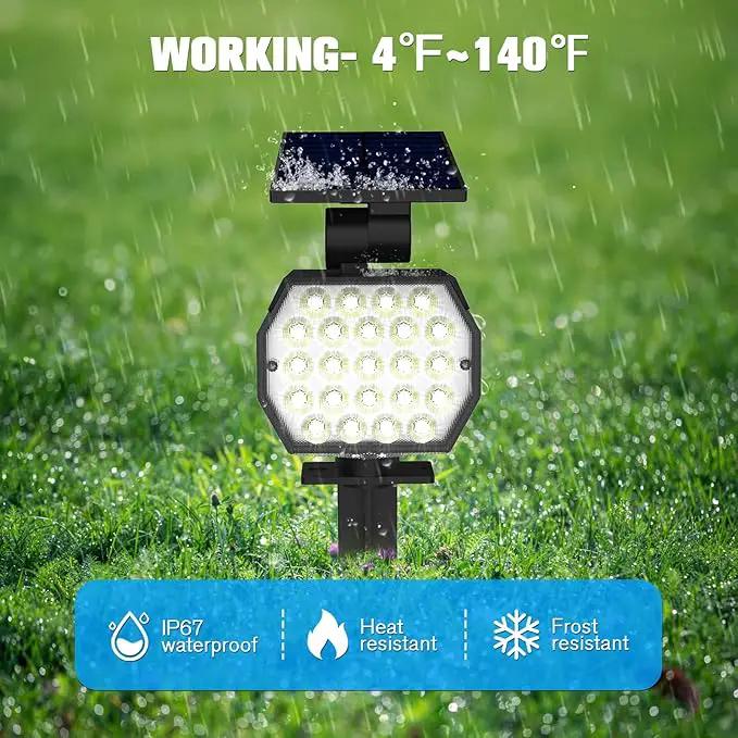 NIORSUN Solar Spot Lights Outdoor,23 LEDs Landscape Lighting with Auto On/Off and 3 Lighting Modes, IP67 Waterproof Spotlights,Outdoor Solar Lights for Yard Garden,2 Pack(Cool White) by GreenHaven Gardens