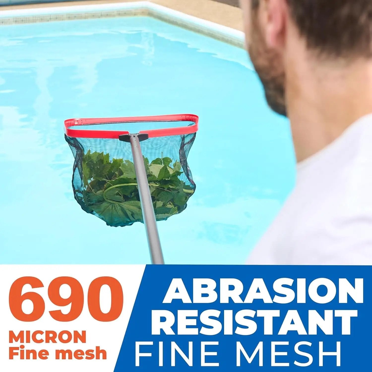 ProTuff 19.5" Fine Pool Net – 2 Year Unconditional Free Replacement – Cleans 3X Faster Than Vacuums – Wide Pool Skimmer with Deep Bag for Easy Maintenance – Skimmer Net for Leaves, Bugs & Other Debris by GreenHaven Gardens