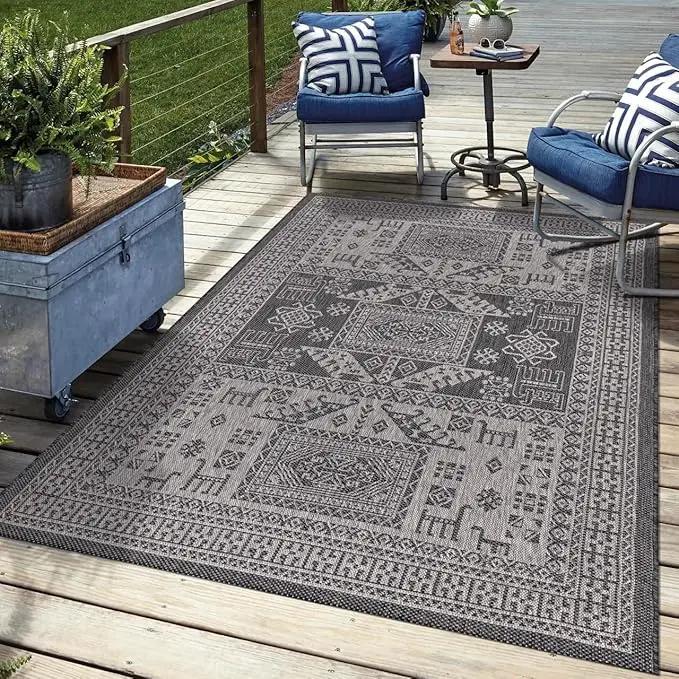 Keen Home Design Terrace Outdoor Area Rug - 5x8 Washable Indoor/Outdoor Rug for Patio, Kitchen, Balcony, Beach, Garden, Deck and Porch, Size: 5'3"x7'7" by GreenHaven Gardens