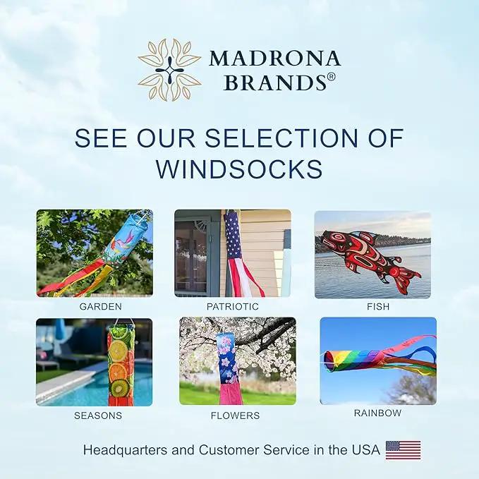 Madrona Brands Rainbow Fish Windsock | Durable Outdoor Hanging Decoration | Yard, Garden, Boat, Home and More | 40-Inch by GreenHaven Gardens