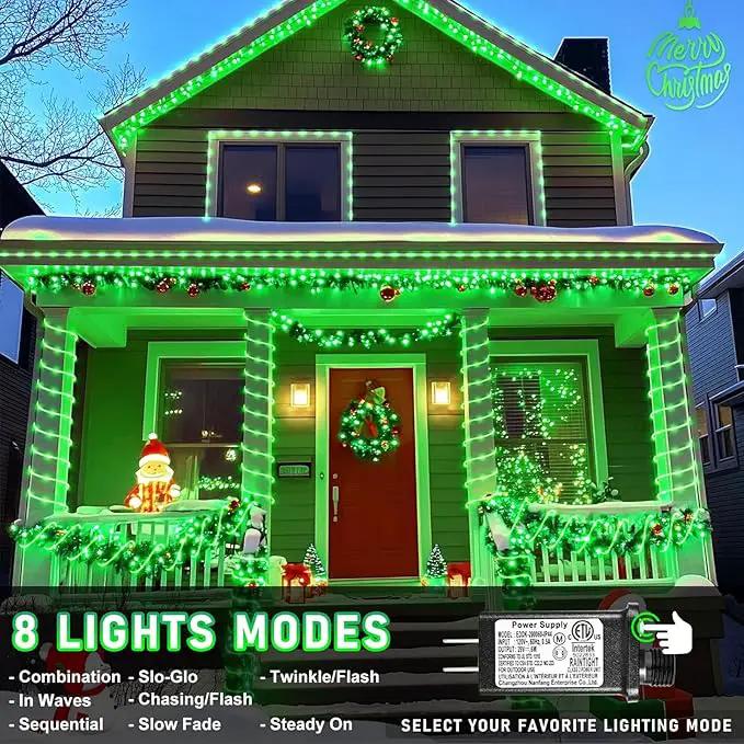 100FT 300 LED Rope Lights for Outside, St. Patrick Day String Lights Indoor with Waterproof 8 Modes, Connectable Plug in Fairy Twinkle Lights for Outdoor Patio Pool Party Holiday Decorations, Green by GreenHaven Gardens
