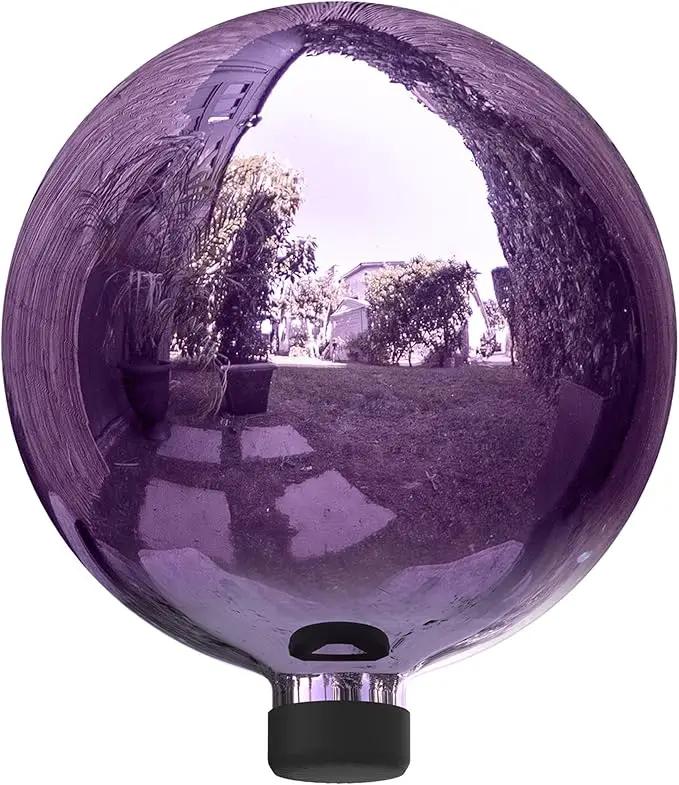 Alpine Corporation 10" Diameter Indoor/Outdoor Glass Gazing Globe Festive Yard Décor, Purple by GreenHaven Gardens