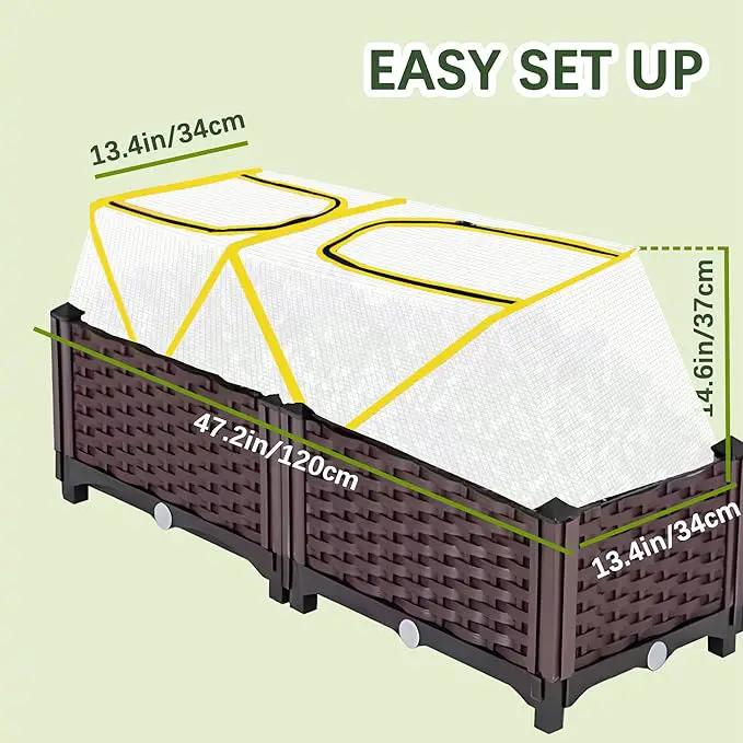 47.2" *14.6" *13.4" Foldable Garden Row Accelerator Plants Cover for Raised Garden Bed, Mini Greenhouse Cover with Two Air Hole and Breathable Mesh, Frost Cover for Plant Vegetable Seedling Protector by GreenHaven Gardens