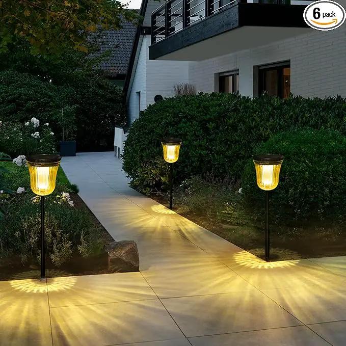 Outside Lights for Yard 6 Pack, Super Bright Solar Pathway Lights Outdoor Waterproof,Up to 14 Hrs Auto On/Off Solar Garden Lights, Solar Powered Landscape Lighting for Path Yard Garden Walkway by GreenHaven Gardens