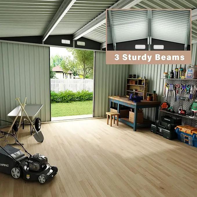 10x12 FT Metal Storage Sheds Outdoor, Metal Yard Sheds Garden Shed Kit, Tool Shed with Lockable Door, Utility Sheds Buildings with Air Vent for Backyard Garden Patio Lawn by GreenHaven Gardens