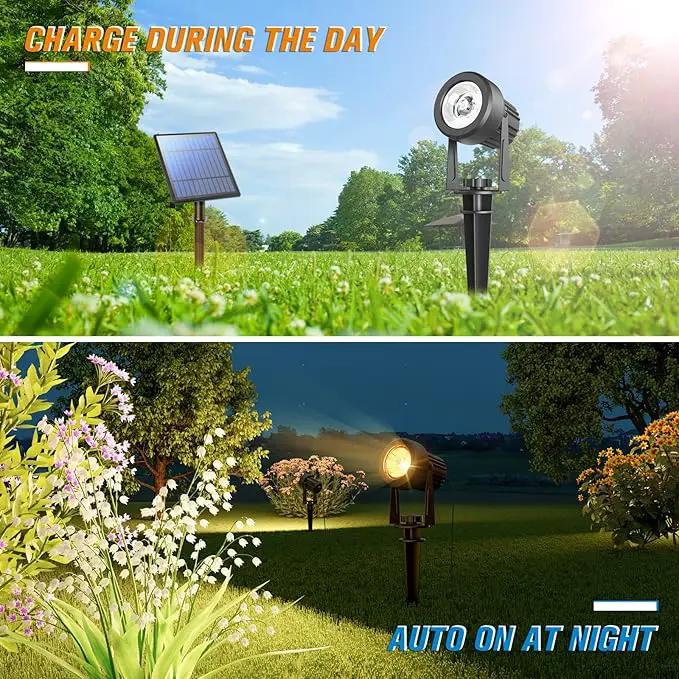 APONUO Solar Spot Lights Outdoor 6-in-1 Landscape Lighting Dusk to Dawn Solar Uplights IP65 Waterproof 9.8ft Cable Outdoor Spot Lights for Yard Pathway Garden Tree Decoration (Warm White) by GreenHaven Gardens