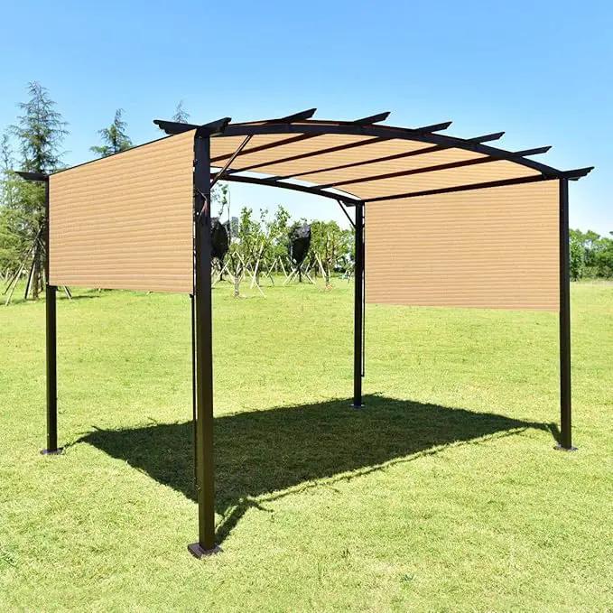 Eden's Decor Straight Flat-Edged Sun Shade Sail Rectangular 4' x 9' Beige UV-Blocking Outdoor Canopy Fabric Cloth Awning for Pergola Patio Garden Backyard Custom Size by GreenHaven Gardens