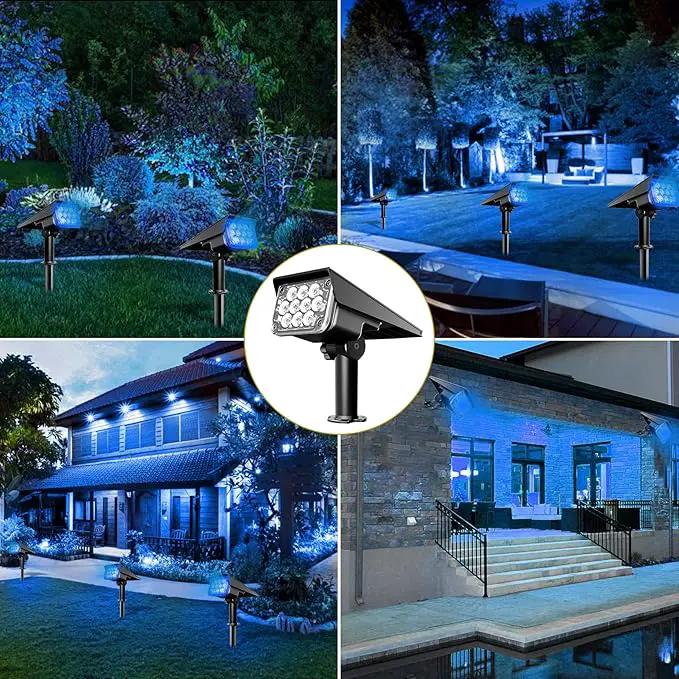 Solar Spot Lights Outdoor, Blue Solar Spotlights Landscape Lights with IP65 Waterproof 20 LEDs for Garden Path Yard Holiday Decoration 4 Pack by GreenHaven Gardens