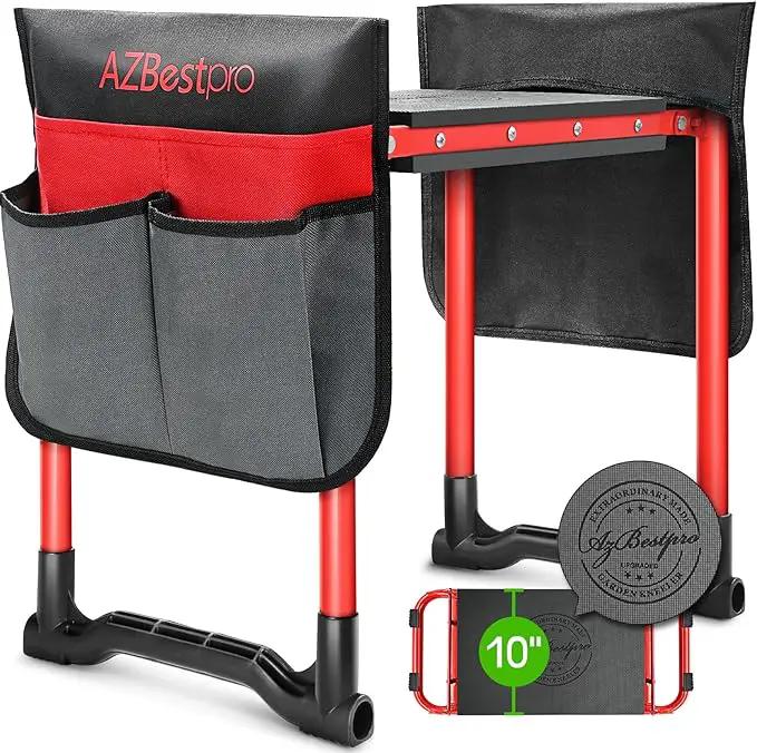 Garden Kneeler and Seat Heavy Duty,Upgraded Foldable Gardening Stool Widened to 10" Stable Wear-Resistant Prevent Knee and Back Pain, Bench High-End 2 Large Tool Bags Gift for Women by GreenHaven Gardens