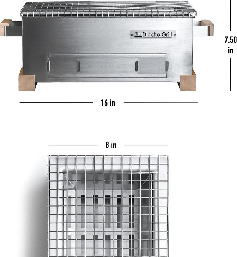 MG-168 Mini Yakitori Grill – Japanese Style Tabletop Charcoal Hibachi BBQ – Portable Binchotan Grill for Authentic Japanese Grilling – Perfect for Outdoor, Camping, or Home Use by GreenHaven Gardens