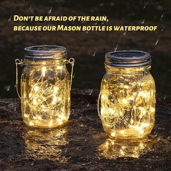 HXWEIYE 8 Pack Solar Mason Jar Lights Lanterns,Jars & Hangers Included，30LED Waterproof Hanging Outdoor Fairy Lights for Patio Garden Porch Yard Backyard Balcony Wedding(Warm White) by GreenHaven Gardens