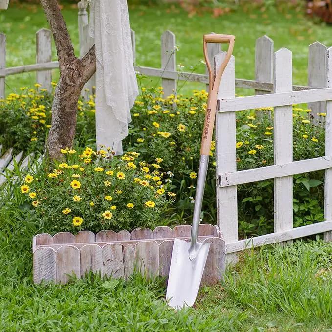 Berry&Bird Trenching Shovel, Garden Drain Spade Shovel with Wood Handle, 42.5" Stainless Steel Gardening Planting Spade, Heavy Duty Root Cutter Shovel Trench Shovel for Digging Transplanting & Edging by GreenHaven Gardens